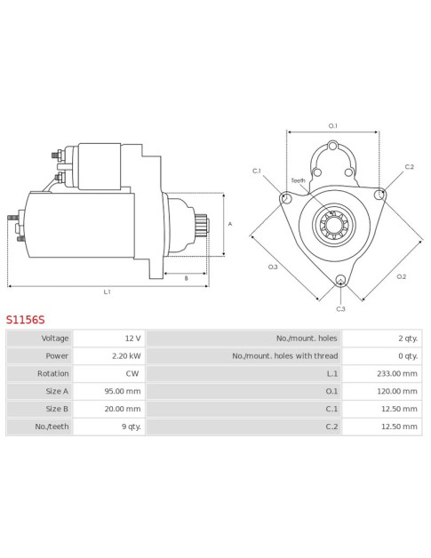 Indítómotor - S1156S