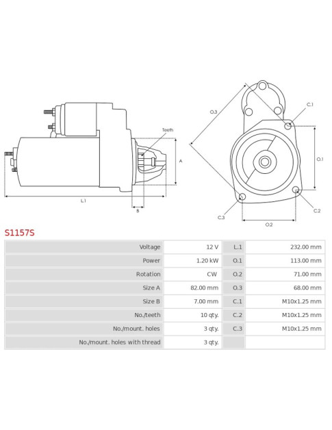 Indítómotor - S1157S