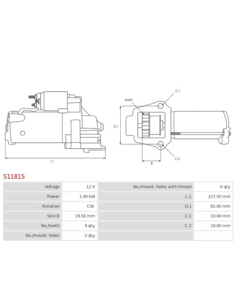 Indítómotor - S1181S