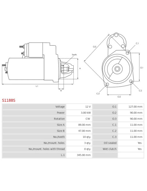 Indítómotor - S1188S