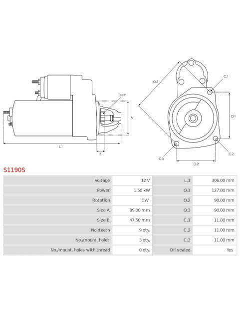 Indítómotor - S1190S