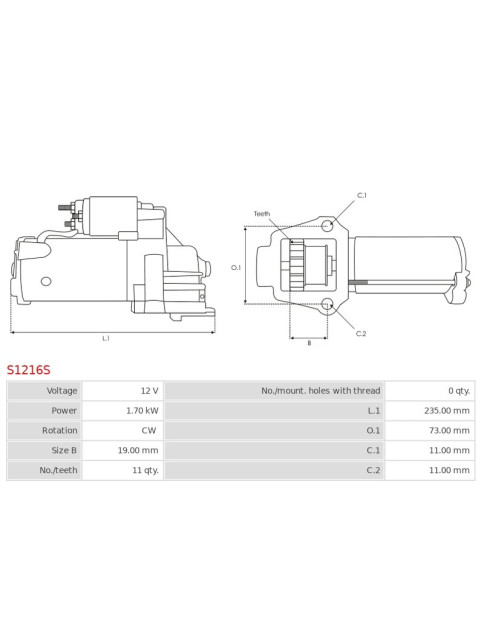 Indítómotor - S1216S