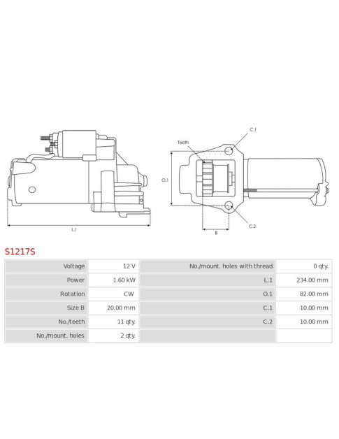 Indítómotor - S1217S