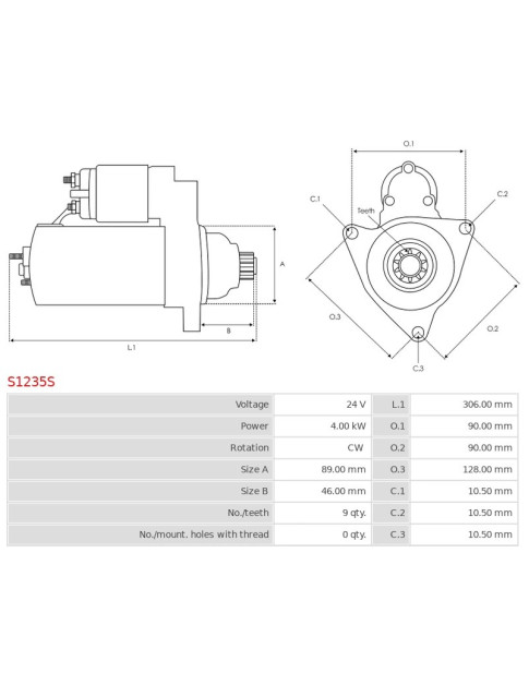 Indítómotor - S1235S