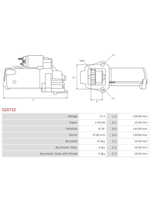 Indítómotor - S2071S