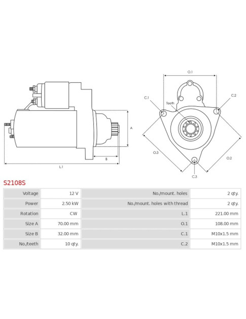 Indítómotor - S2108S