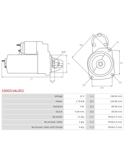 Indítómotor - S3002(VALEO)