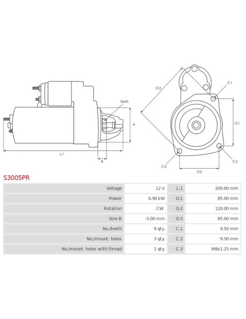 Indítómotor - S3005PR