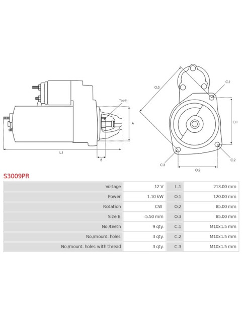 Indítómotor - S3009PR