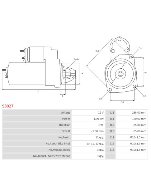 Indítómotor - S3027