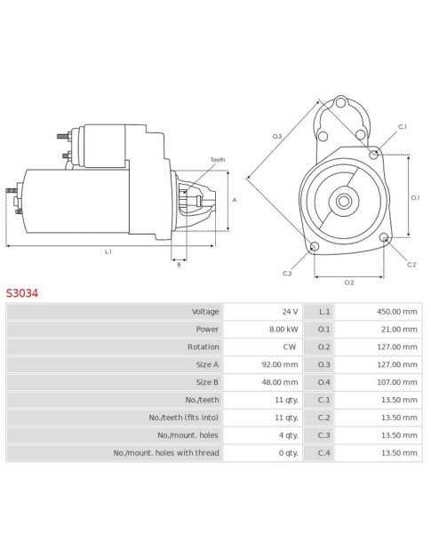 Indítómotor - S3034