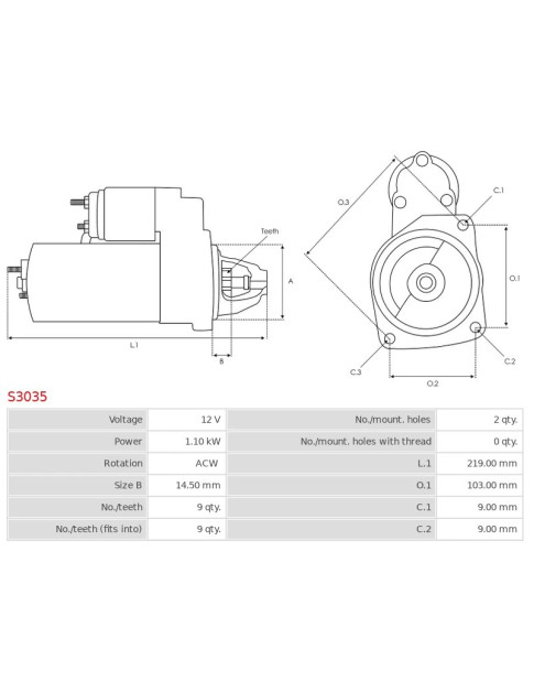 Indítómotor - S3035