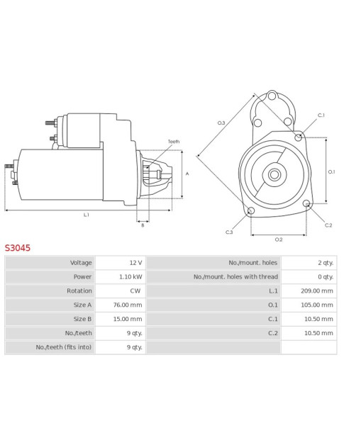 Indítómotor - S3045