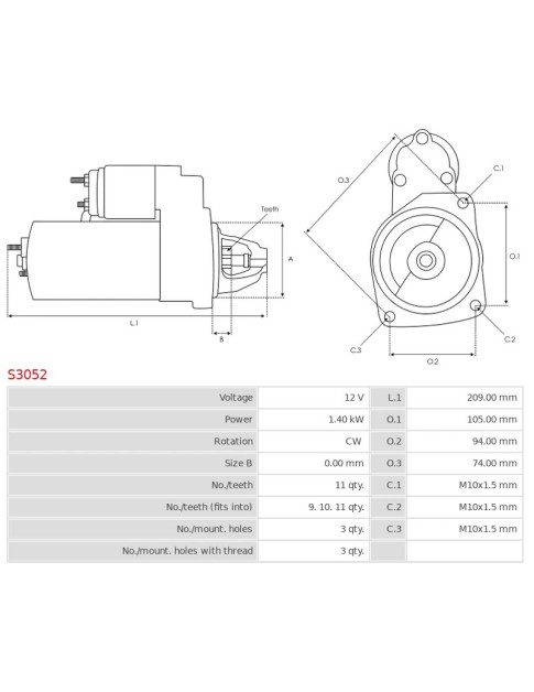 Indítómotor - S3052