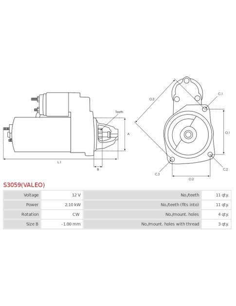 Indítómotor - S3059(VALEO)