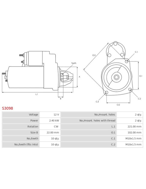 Indítómotor - S3098