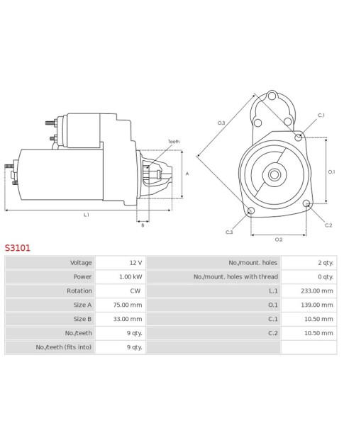 Indítómotor - S3101