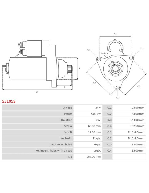 Indítómotor - S3105S