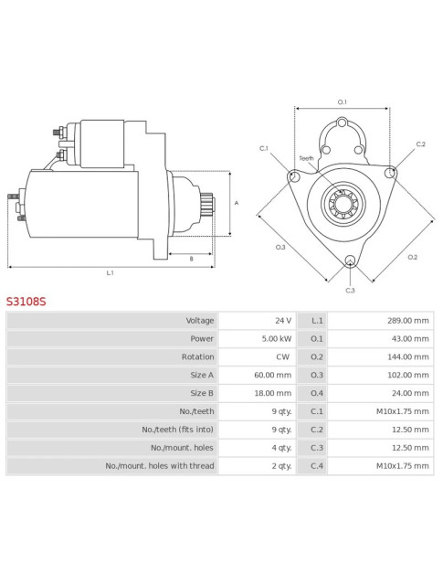 Indítómotor - S3108S