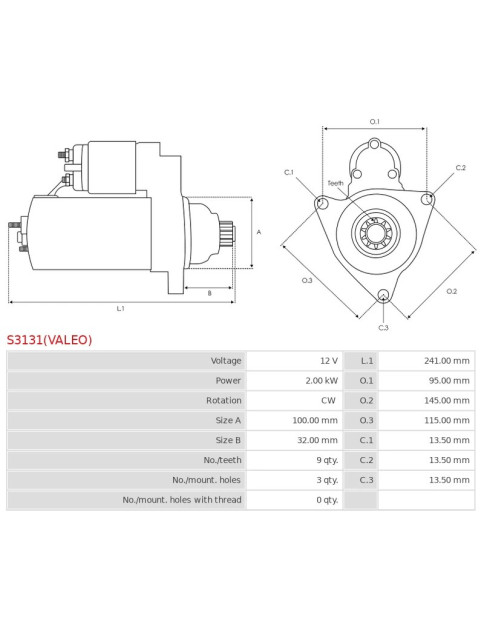 Indítómotor - S3131(VALEO)