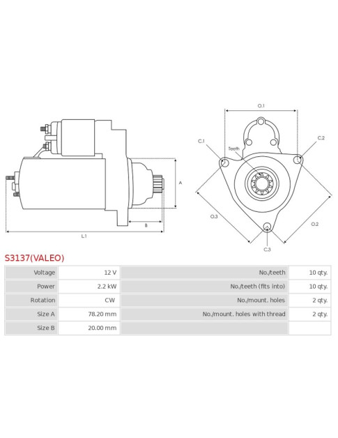 Indítómotor - S3137(VALEO)