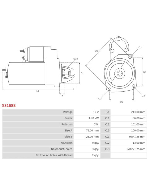 Indítómotor - S3168S