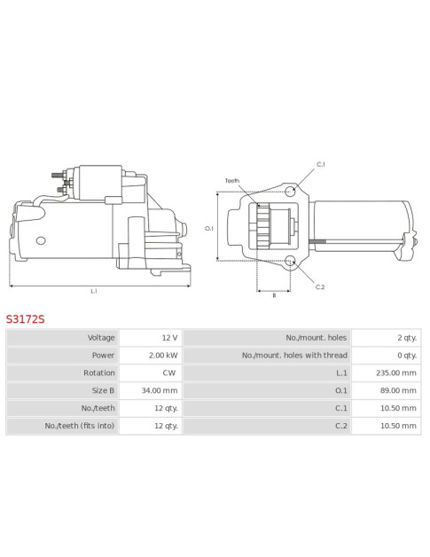 Indítómotor - S3172S