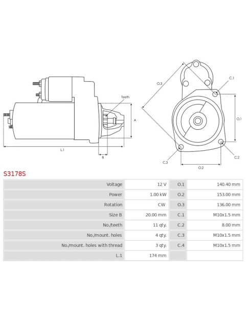 Indítómotor - S3178S