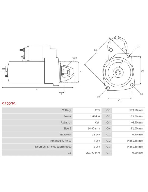 Indítómotor - S3227S