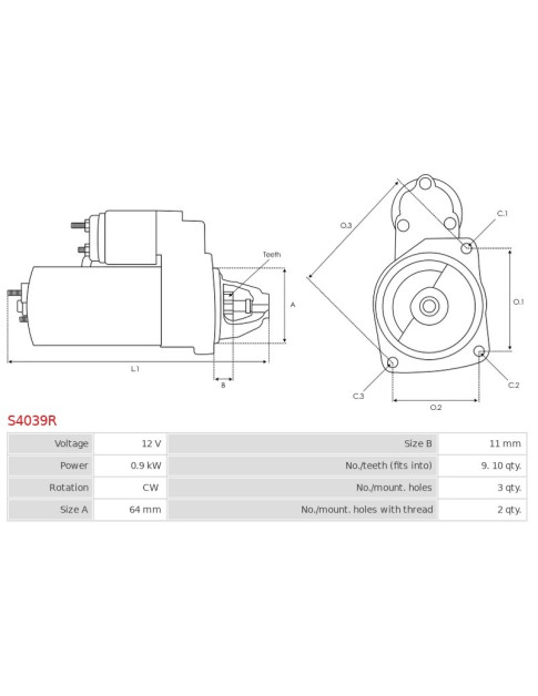 Indítómotor - S4039R