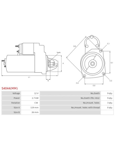 Indítómotor - S4044(MM)