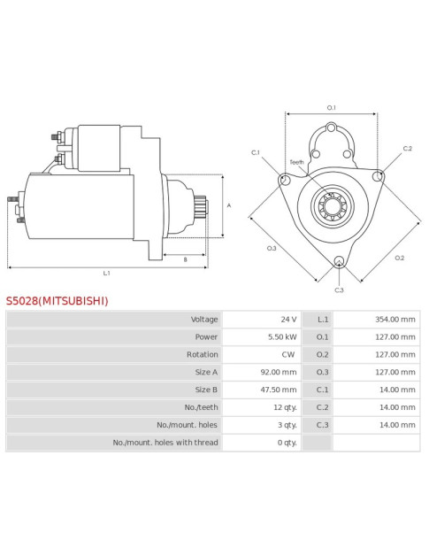 Indítómotor - S5028(MITSUBISHI)