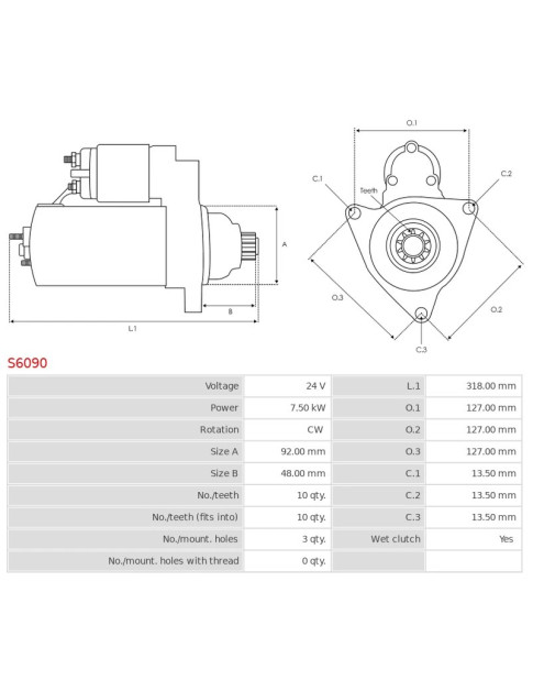 Indítómotor - S6090