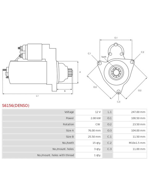 Indítómotor - S6156(DENSO)