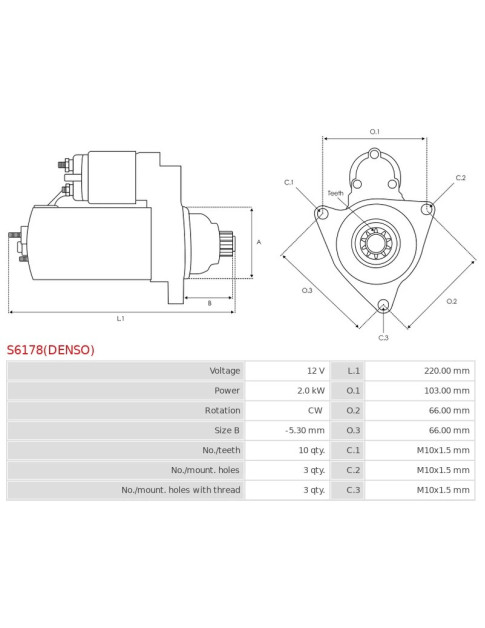 Indítómotor - S6178(DENSO)