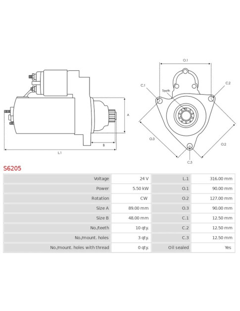 Indítómotor - S6205