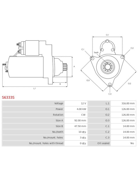 Indítómotor - S6333S