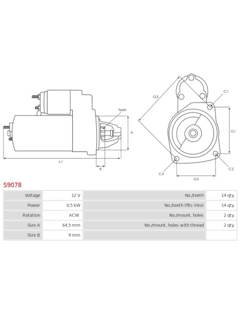 Indítómotor - S9078