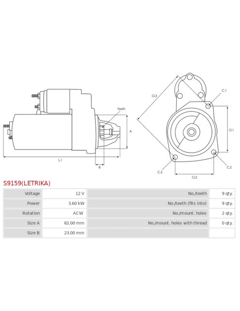 Indítómotor - S9159(LETRIKA)