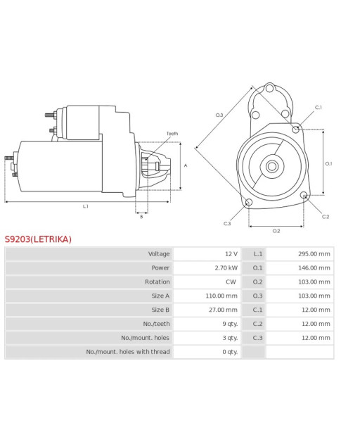 Indítómotor - S9203(LETRIKA)