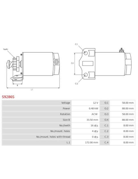 Indítómotor - S9286S