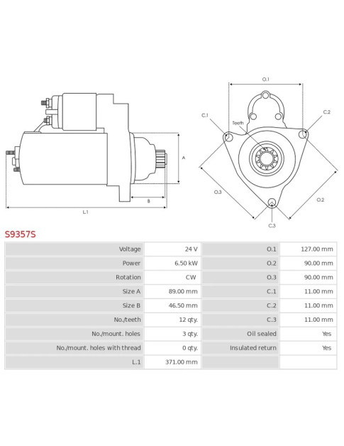 Indítómotor - S9357S