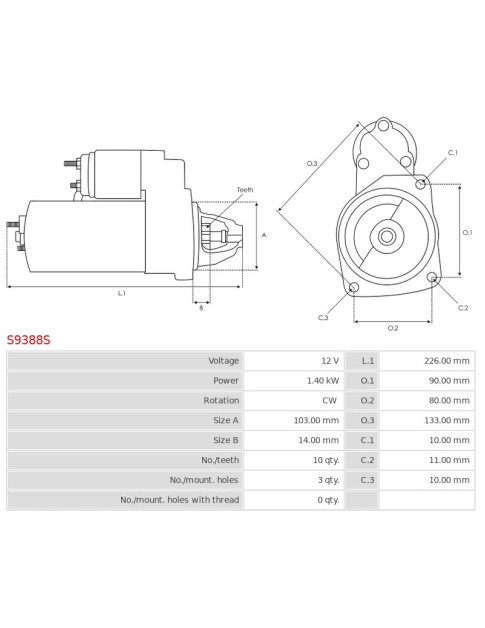 Indítómotor - S9388S