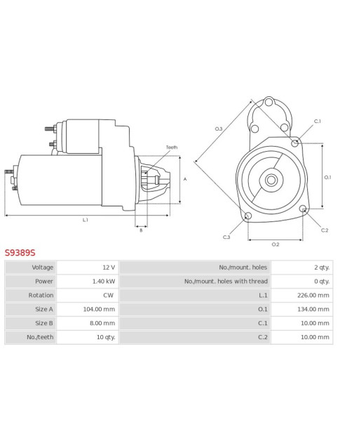 Indítómotor - S9389S