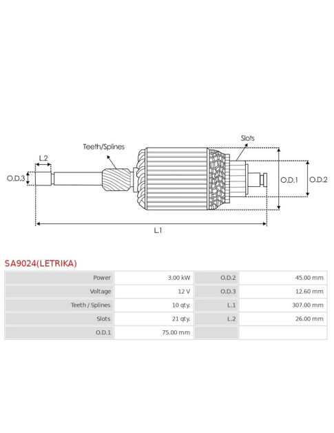 Indítómotor rotorjai - SA9024(LETRIKA)