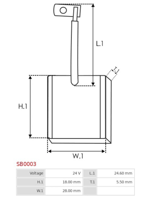 Indítómotorok keféi - SB0003