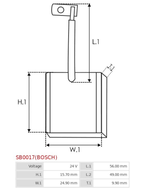 Indítómotorok keféi - SB0017(BOSCH)