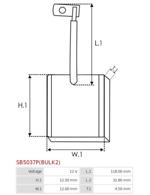 Indítómotorok keféi - SB5037P(BULK2)