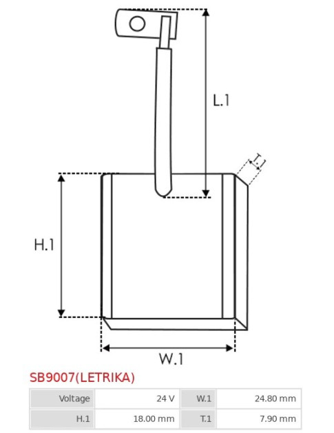 Indítómotorok keféi - SB9007(LETRIKA)