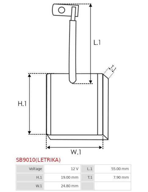 Indítómotorok keféi - SB9010(LETRIKA)